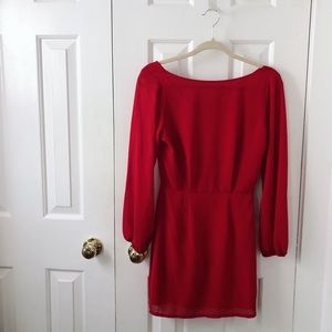 TOBI Red Chiffon Strappy-back Dress